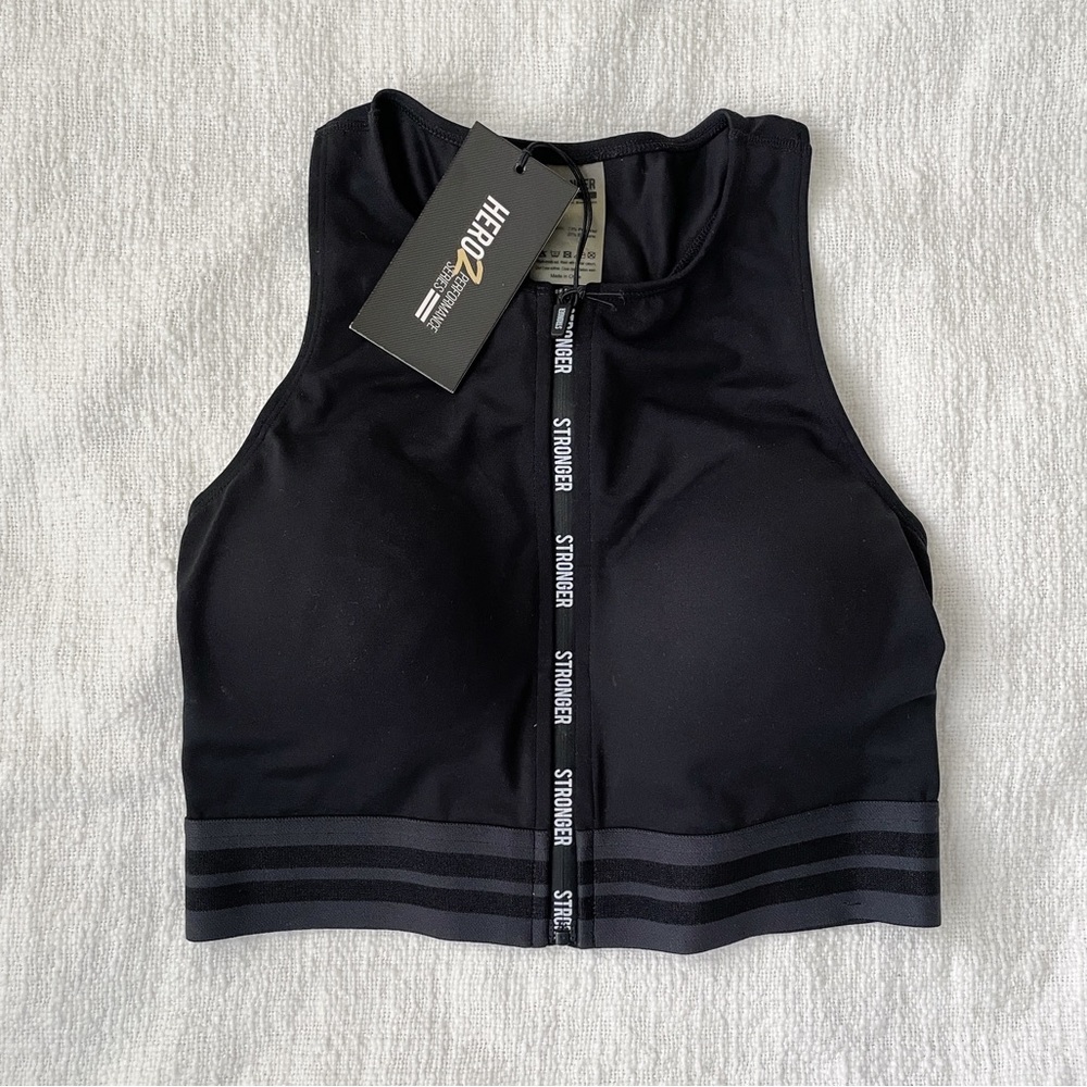 Stronger power zip high support sports bra